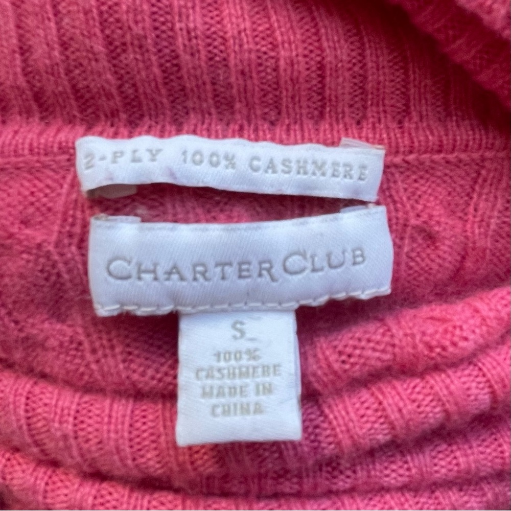 Pink Cashmere Cable Knit Turtleneck Sweater - Picture 4 of 8